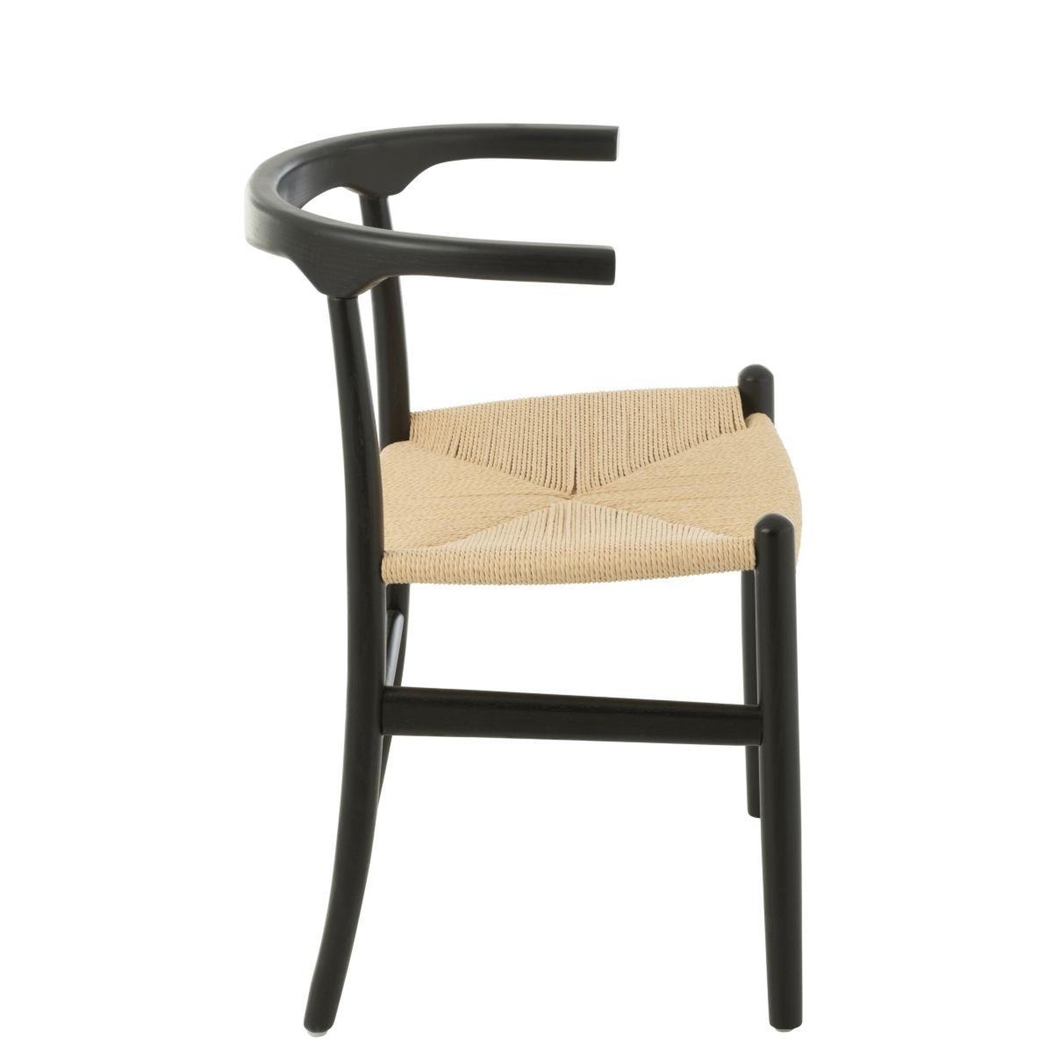 Voir la diapositive 3 : J-LINE Chaise en bois  toon  76cm noir