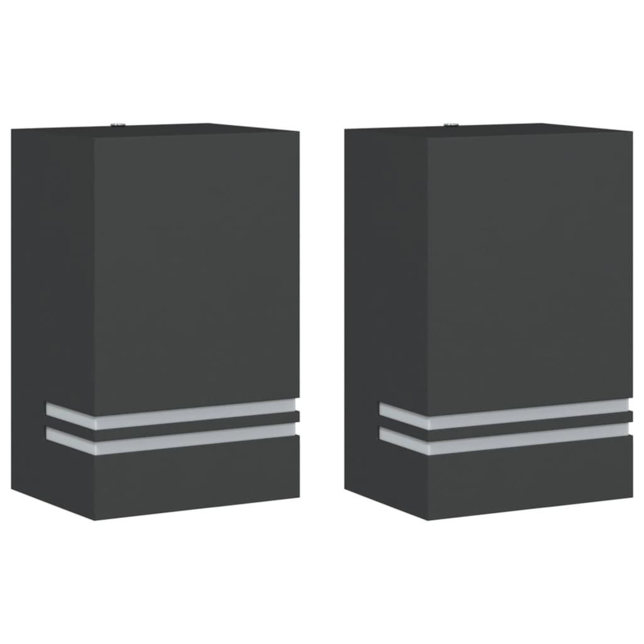 Voir la diapositive 2 : VIDAXL Appliques murales d'exterieur 2 pcs noir acier inoxydable