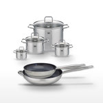 ELO Lot Poêles 28cm & 32cm Elo Profi Therm Platinum et Faitouts Inox Elo Citrin