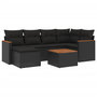 Voir la diapositive 2 : VIDAXL Salon de jardin 7 pcs avec coussins noir resine tressee