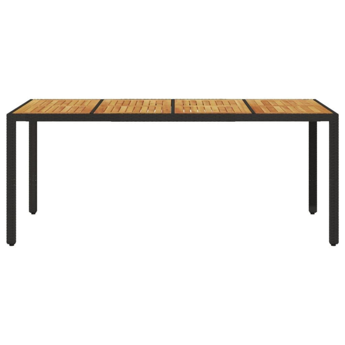 VIDAXL Table de jardin et dessus en bois d'acacia noir resine tressee