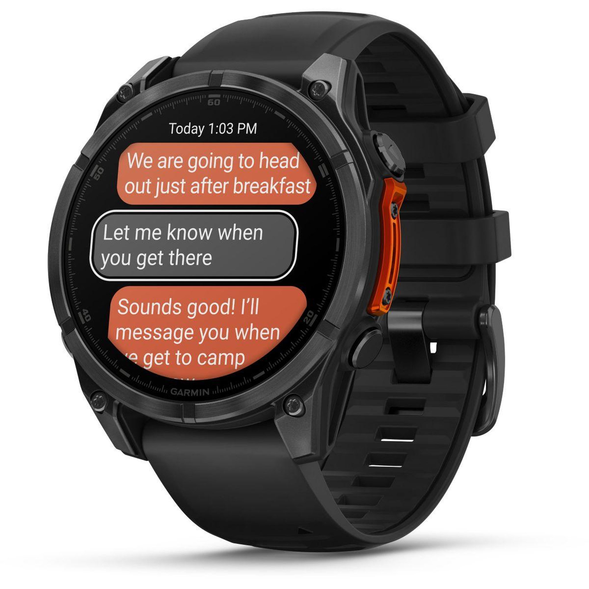 Voir la diapositive 4 : GARMIN Montre sport Fenix 8 47mm silver avec bracelet gris