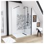 Voir la diapositive 1 : Paroi de douche à l'italienne motif feuillage noir 120x195 cm - JUNGLE 120