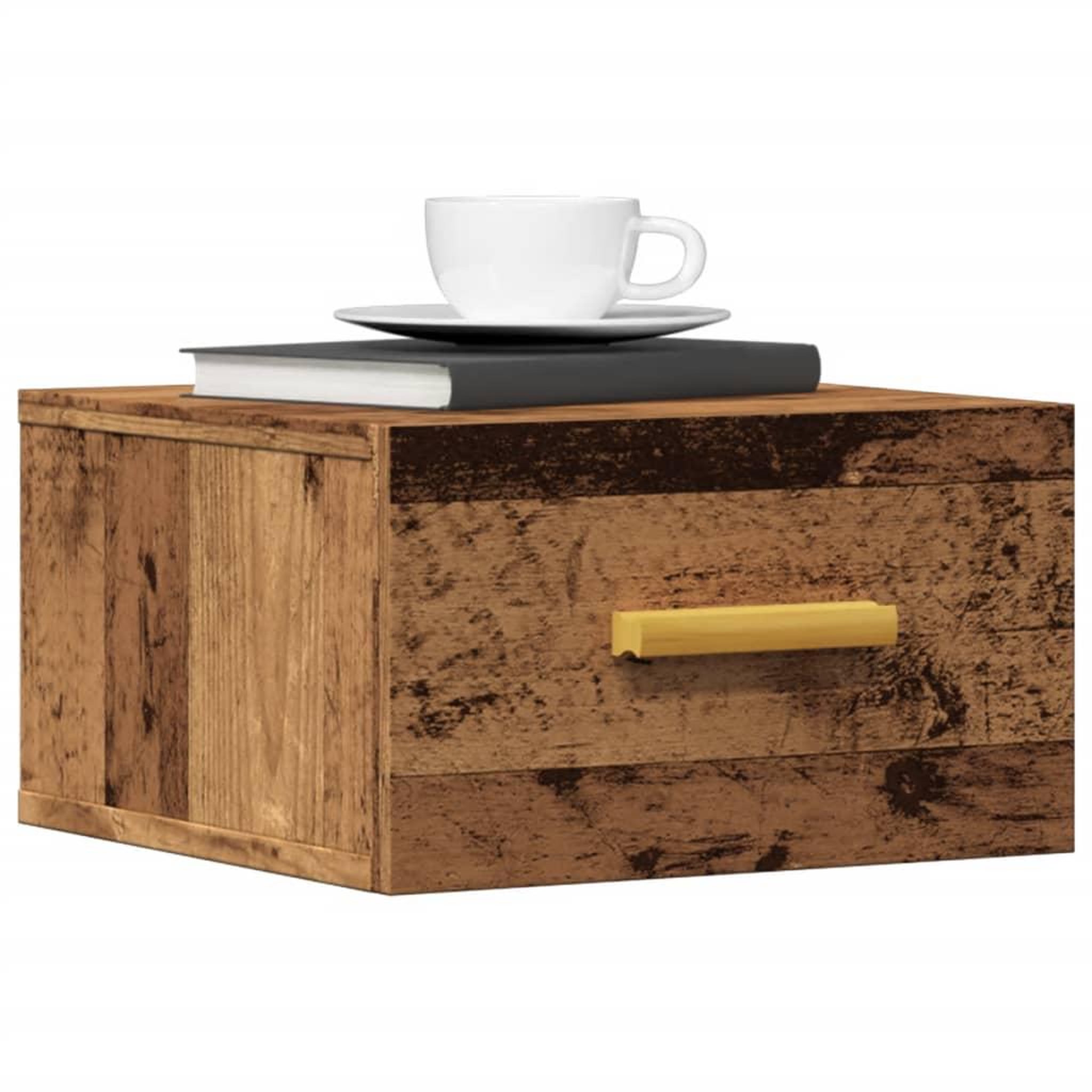 VIDAXL Table de chevet murale vieux bois 35x35x20 cm