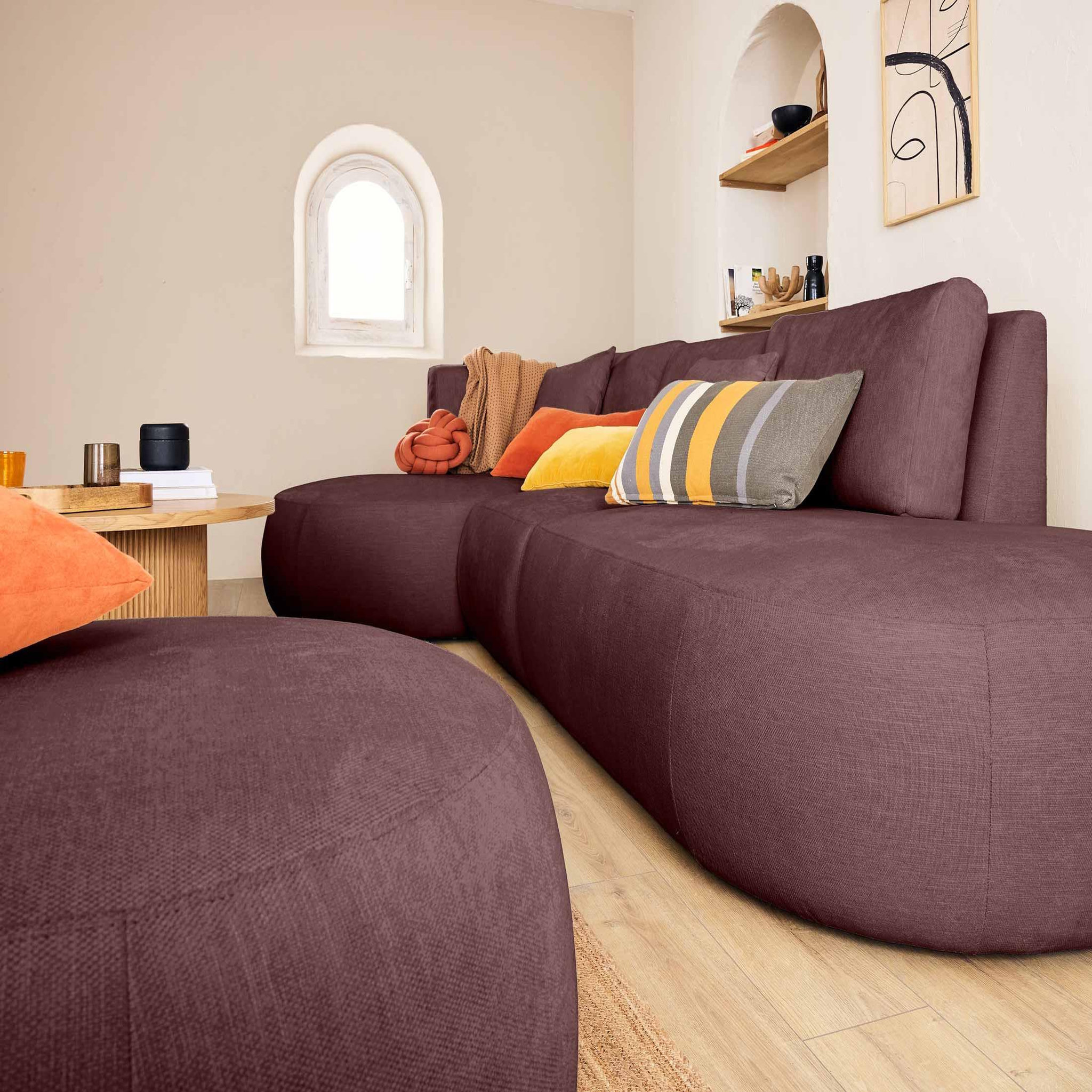 Voir la diapositive 3 : LISA DESIGN Santorini - module d'assise droit - en tissu texturé