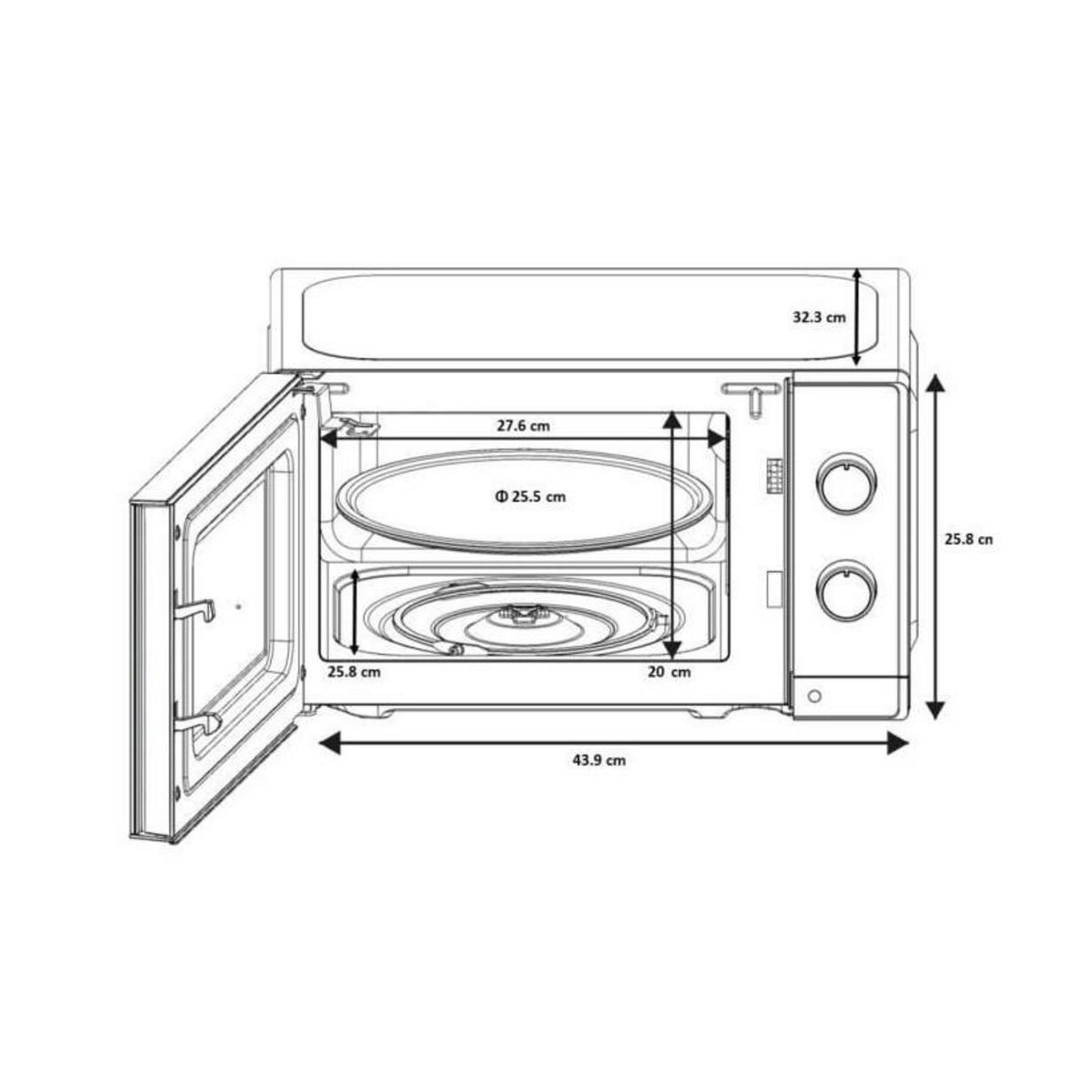 OCEANIC Micro-ondes - OCEANIC - OCEAMO20W12 - 20L - blanc - Monofonction