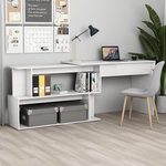 VIDAXL Bureau d'angle Blanc brillant 200x50x76 cm Bois d'ingenierie
