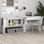 Voir la diapositive 1 : VIDAXL Bureau d'angle Blanc brillant 200x50x76 cm Bois d'ingenierie