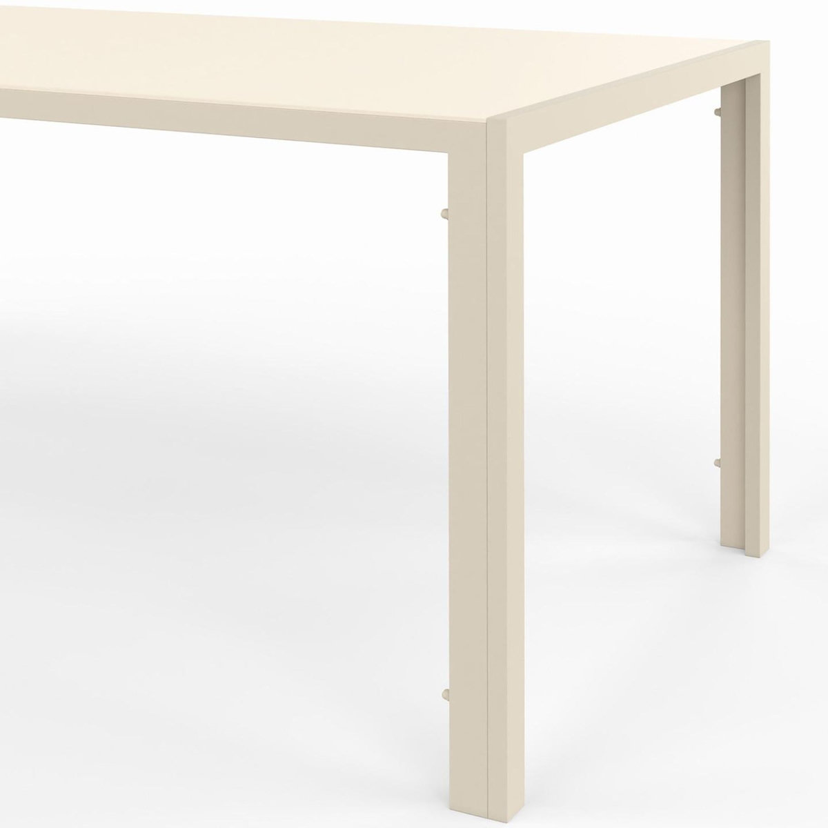 ID MARKET Salon de jardin MADRID table 190 cm et 8 chaises empilables beige