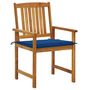 Voir la diapositive 2 : VIDAXL Chaises de jardin avec coussins lot de 8 Bois d'acacia solide