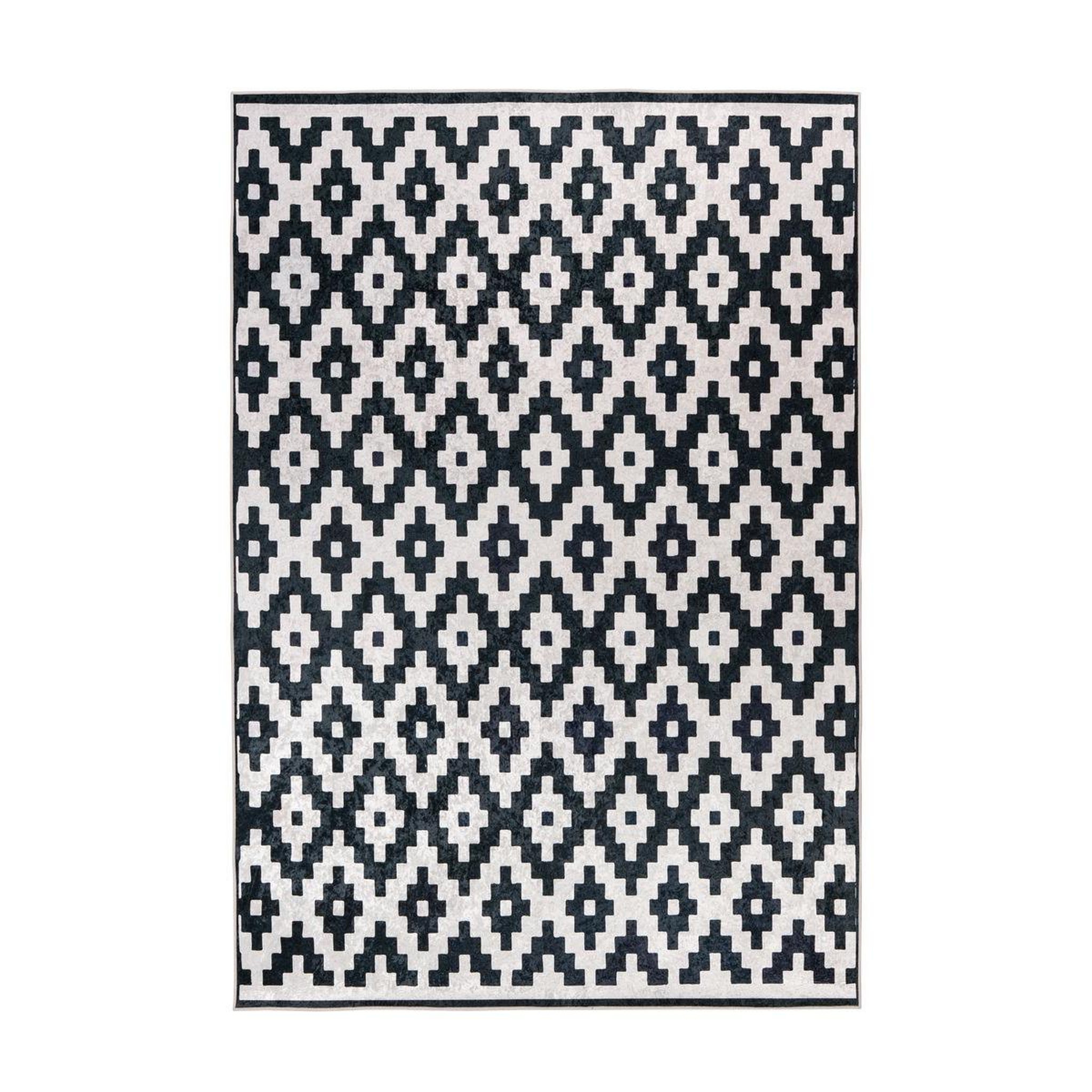 Voir la diapositive 1 : Paris Prix Tapis Géométrique à Poils Courts  Sally  Noir & Blanc