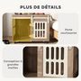 Voir la diapositive 6 : PAWHUT Cage pour chien en bois - porte coulissante verrouillable - dim. 80 x 59 x 63 cm - acier beige effet bois noyer