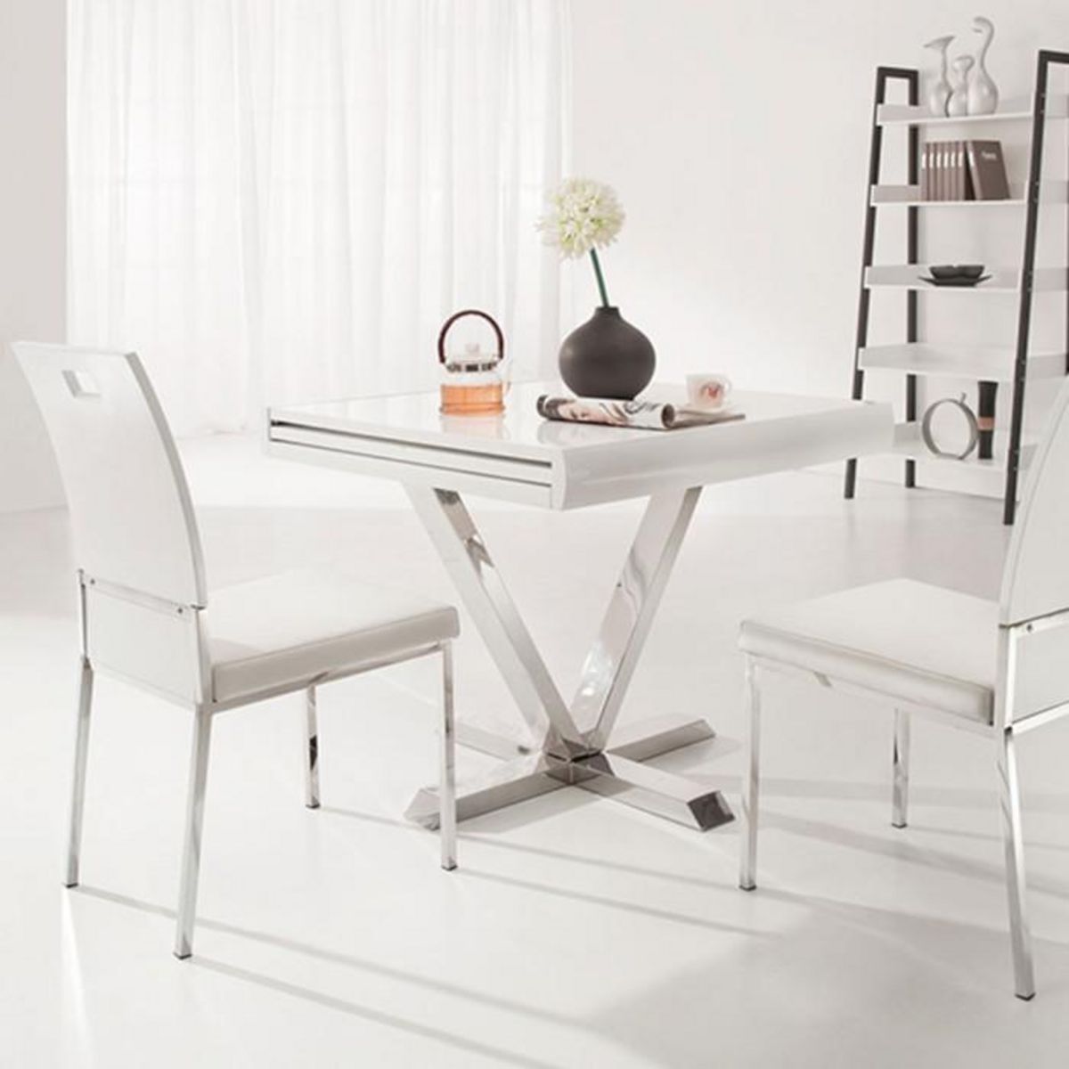 Paris Prix Table d'Appoint Extensible  Emery  90-180cm Blanc