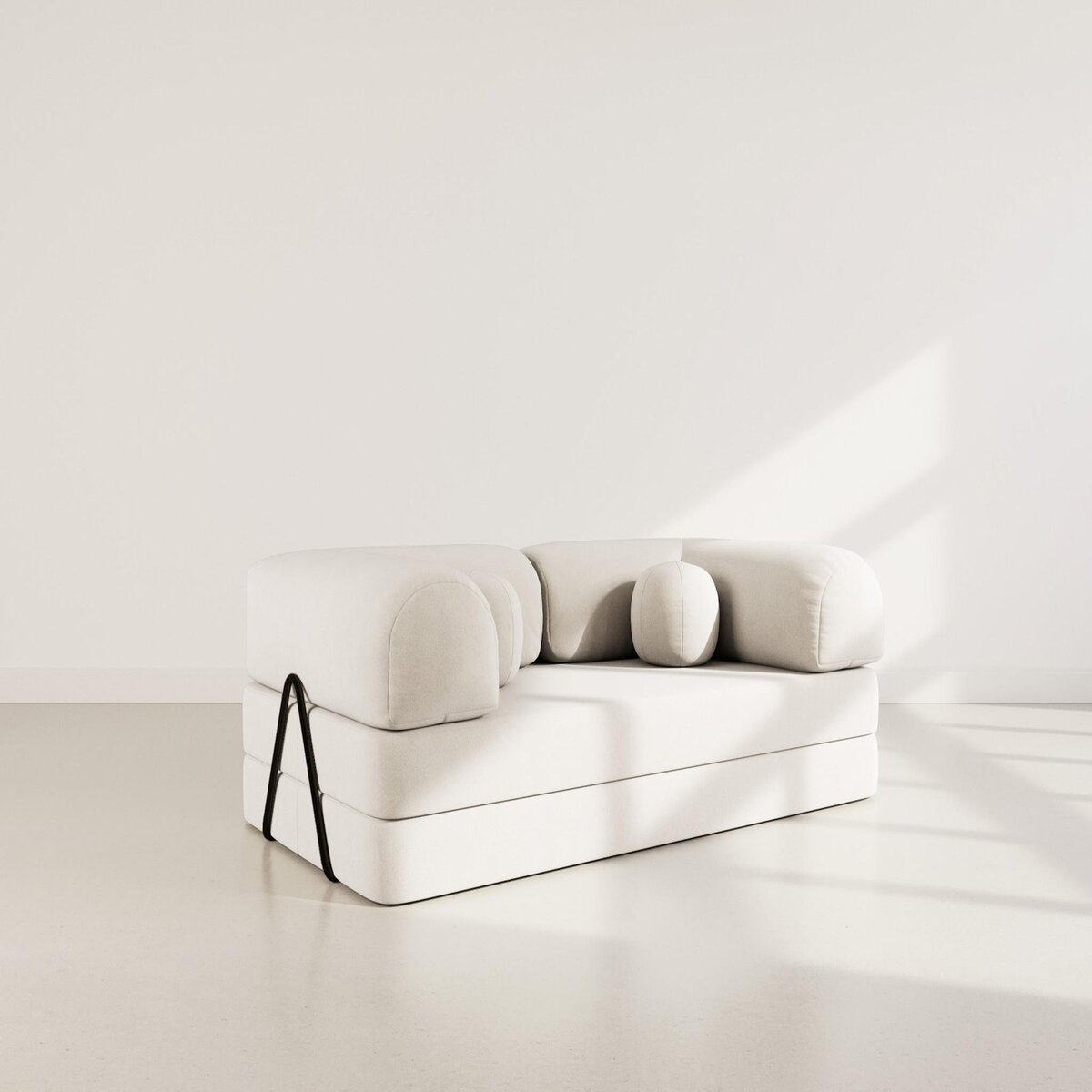 LISA DESIGN Nebula - canapé 3 places convertible en velours texturé