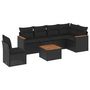 Voir la diapositive 2 : VIDAXL Salon de jardin 7 pcs avec coussins noir resine tressee