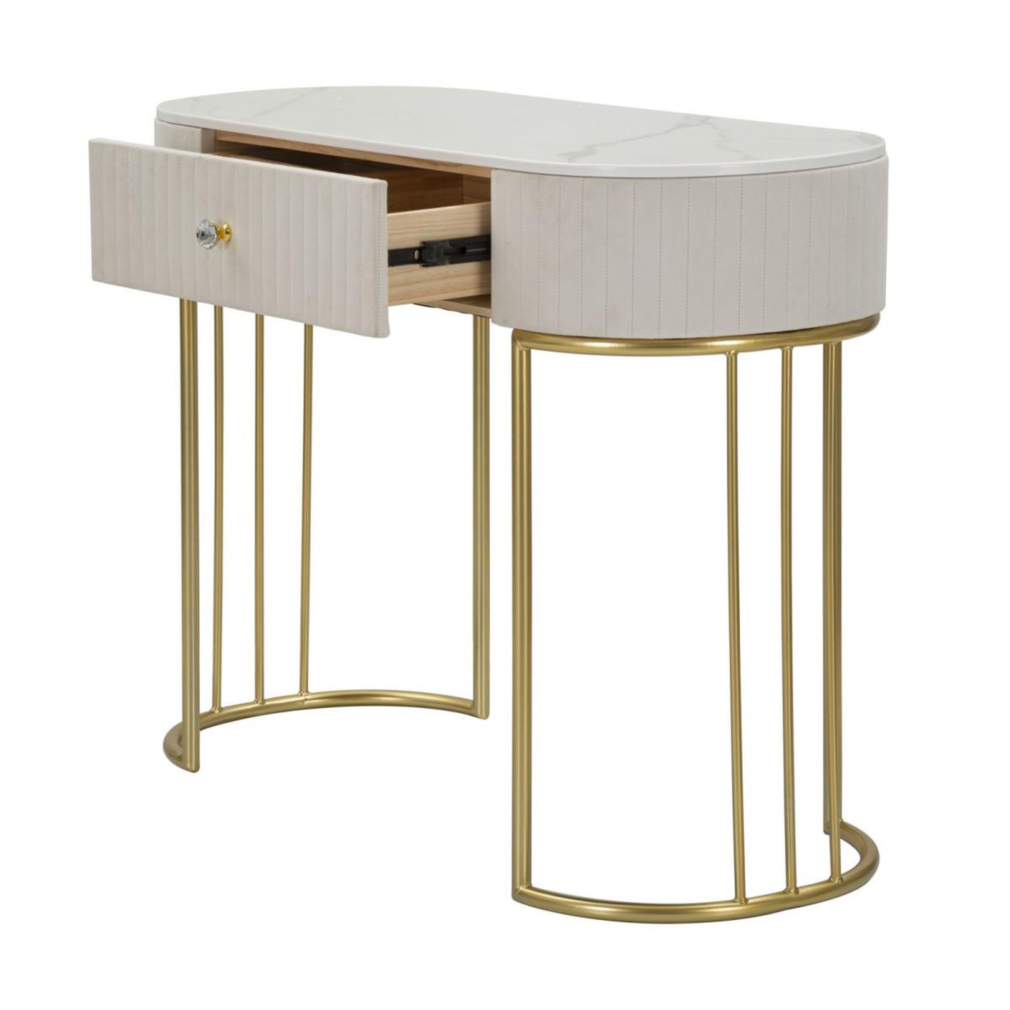 Voir la diapositive 3 : Paris Prix Console Design Effet Marbre  Montpellier  100cm Crème & Or