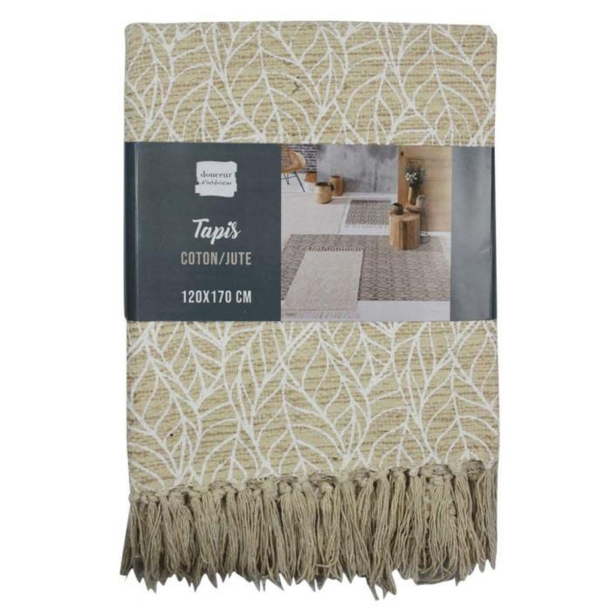 Paris Prix Tapis Déco à Franges  Kalinda  120x170cm Blanc