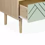  Table de chevet décor bois naturel - Mika - 2 tiroirs - L 48 x l 40 x H 59cm