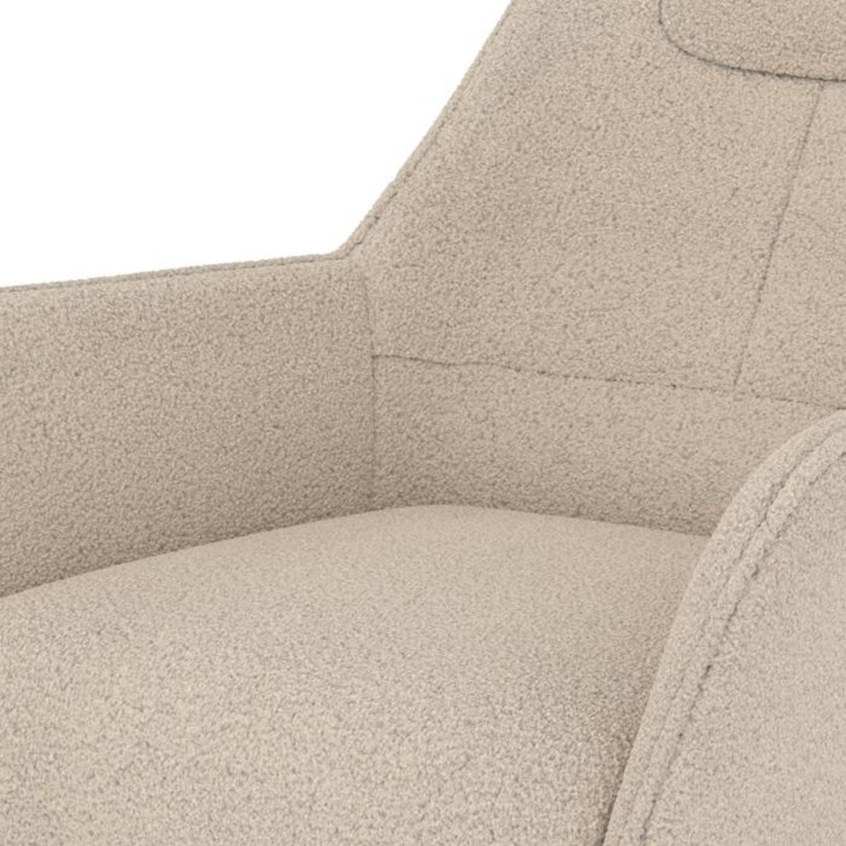 Rendez vous déco Rocking-chair blanc effet laine bouclette en tissu - Shaun