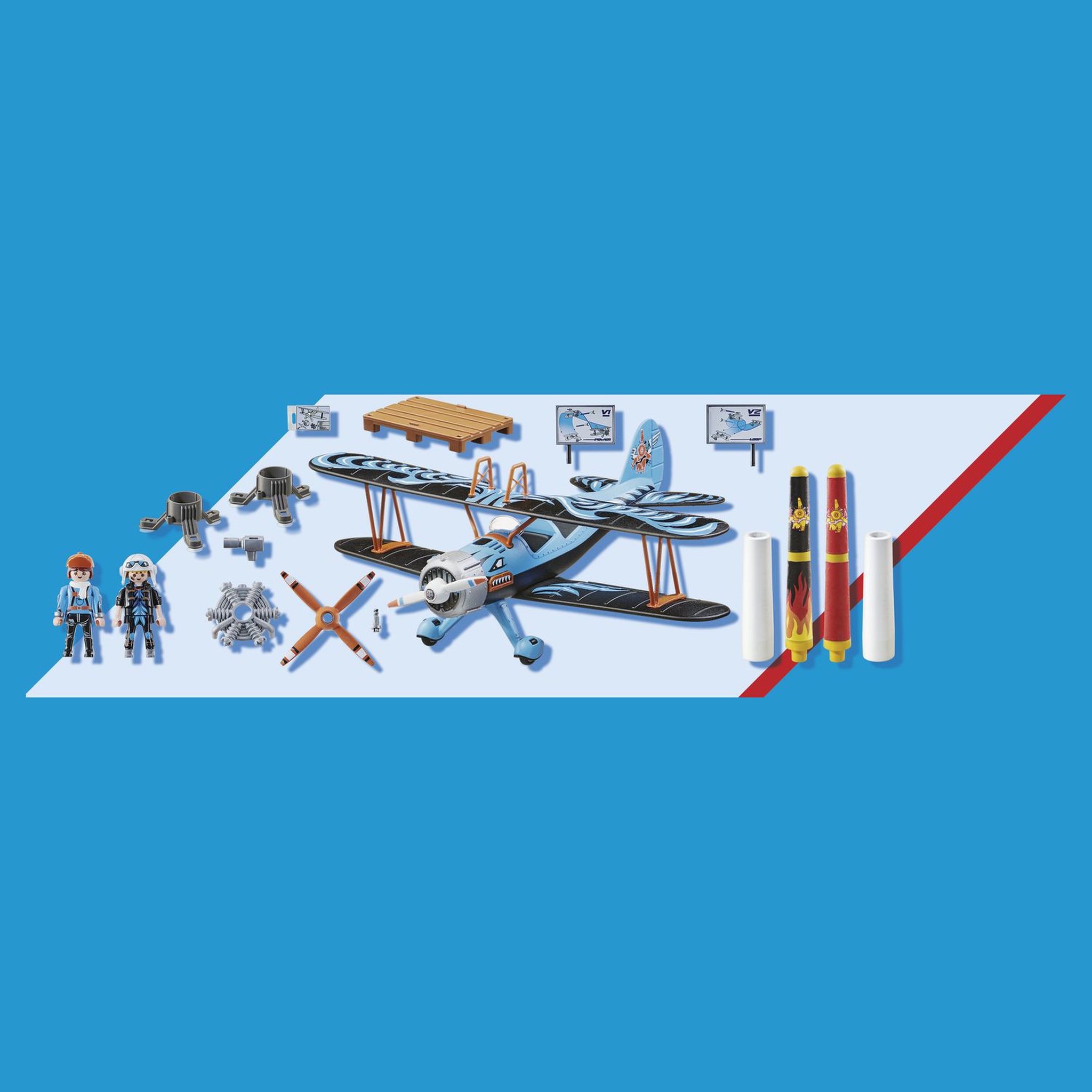Voir la diapositive 5 : PLAYMOBIL 70831 - Air Stuntshow Biplan "Phénix"