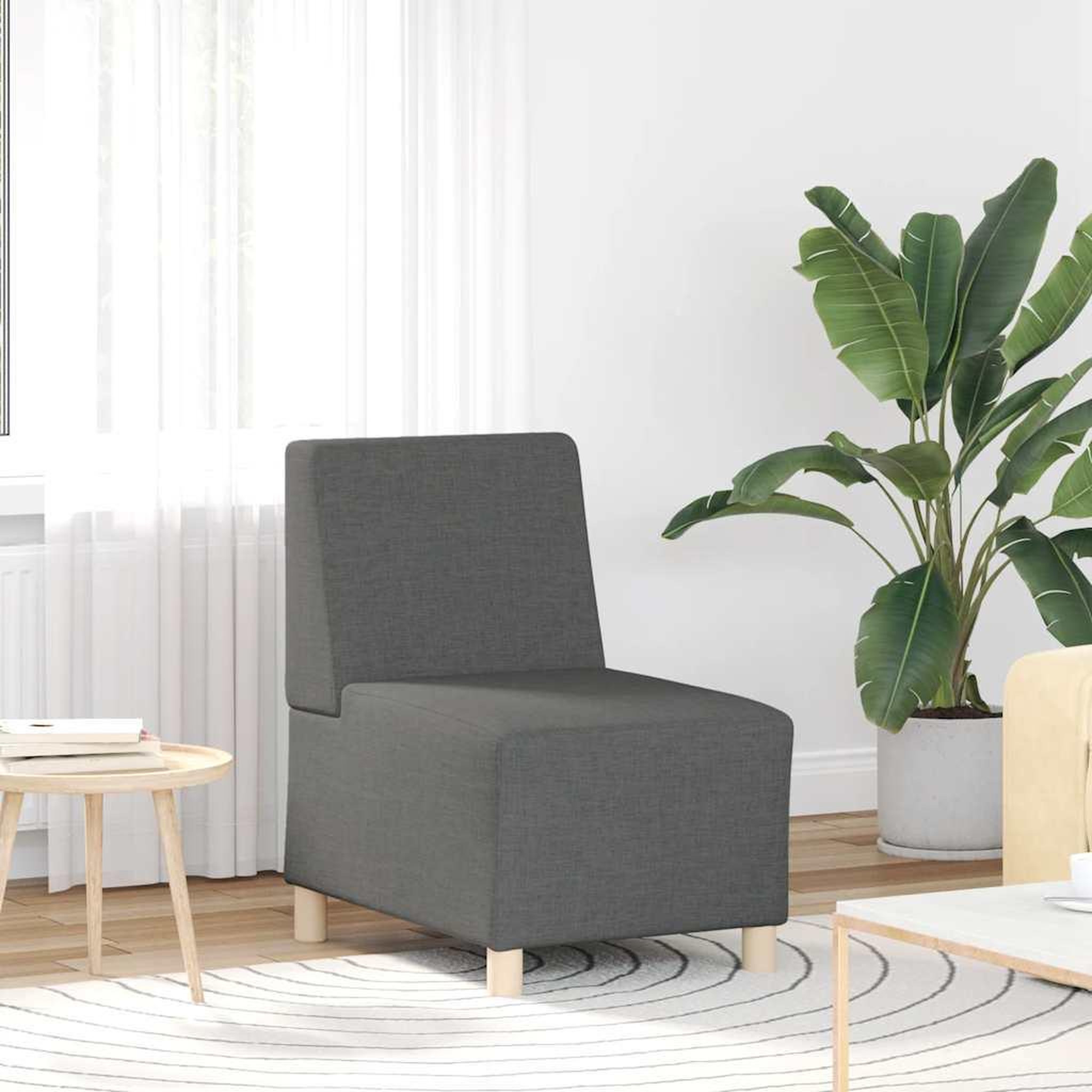 VIDAXL Fauteuil gris fonce 55 cm tissu