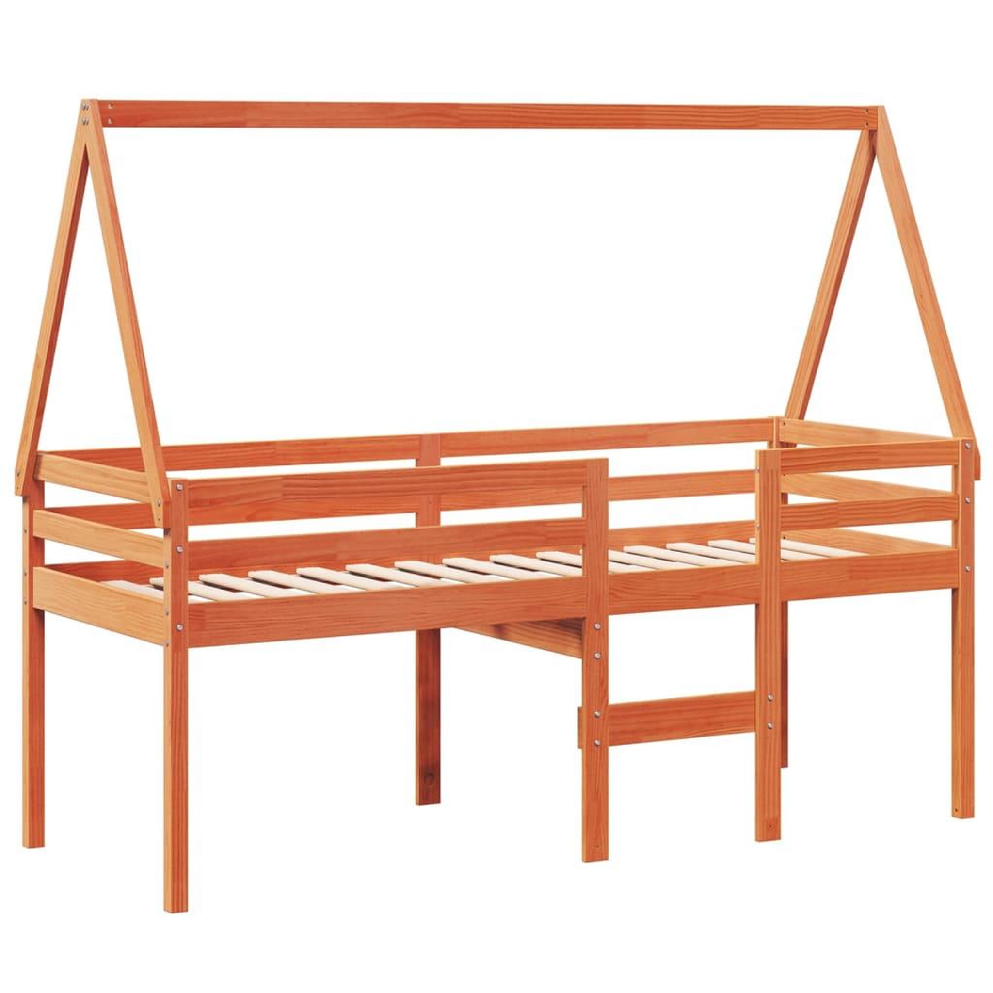 Voir la diapositive 3 : VIDAXL Lit haut sans matelas cire marron 90x200 cm bois de pin massif