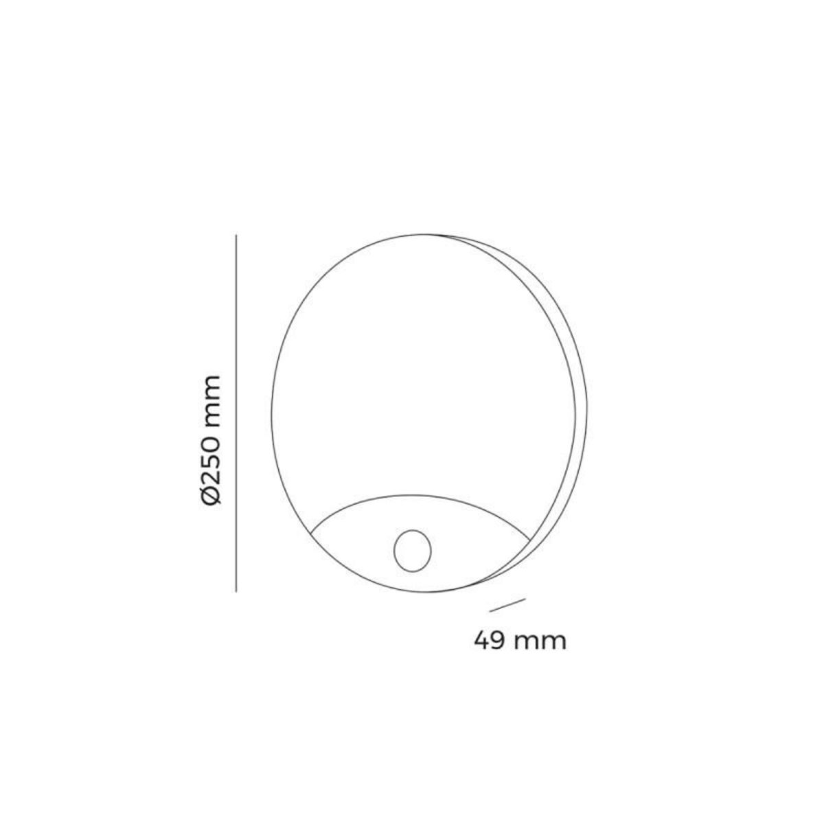 EDM Applique Rond avec Capteur Led EDM 15W 6400K 1250 Lumens 250x49mm