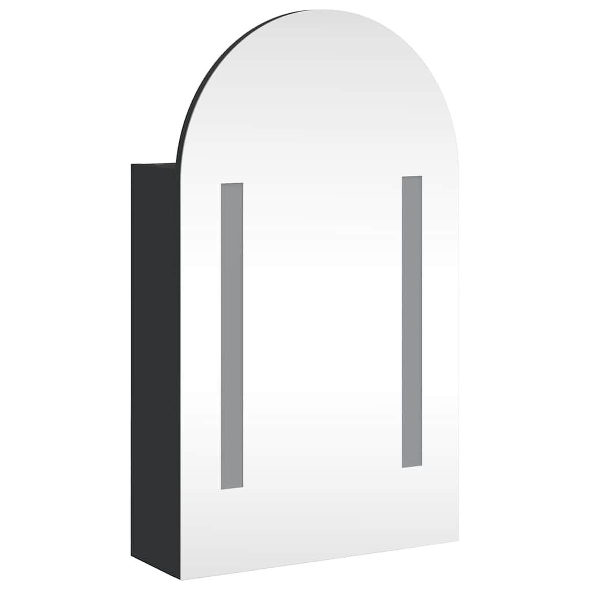 Voir la diapositive 4 : VIDAXL Armoire de bain a miroir avec LED arquee noir 42x13x70 cm