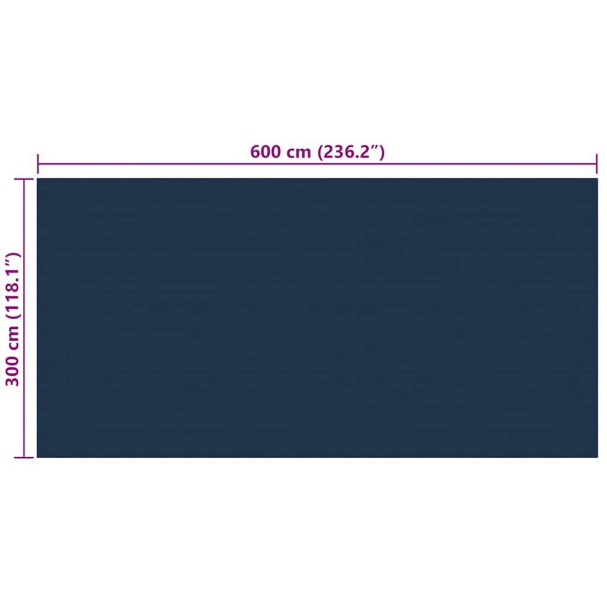 VIDAXL Film solaire de piscine flottant PE 600x300 cm Noir et bleu