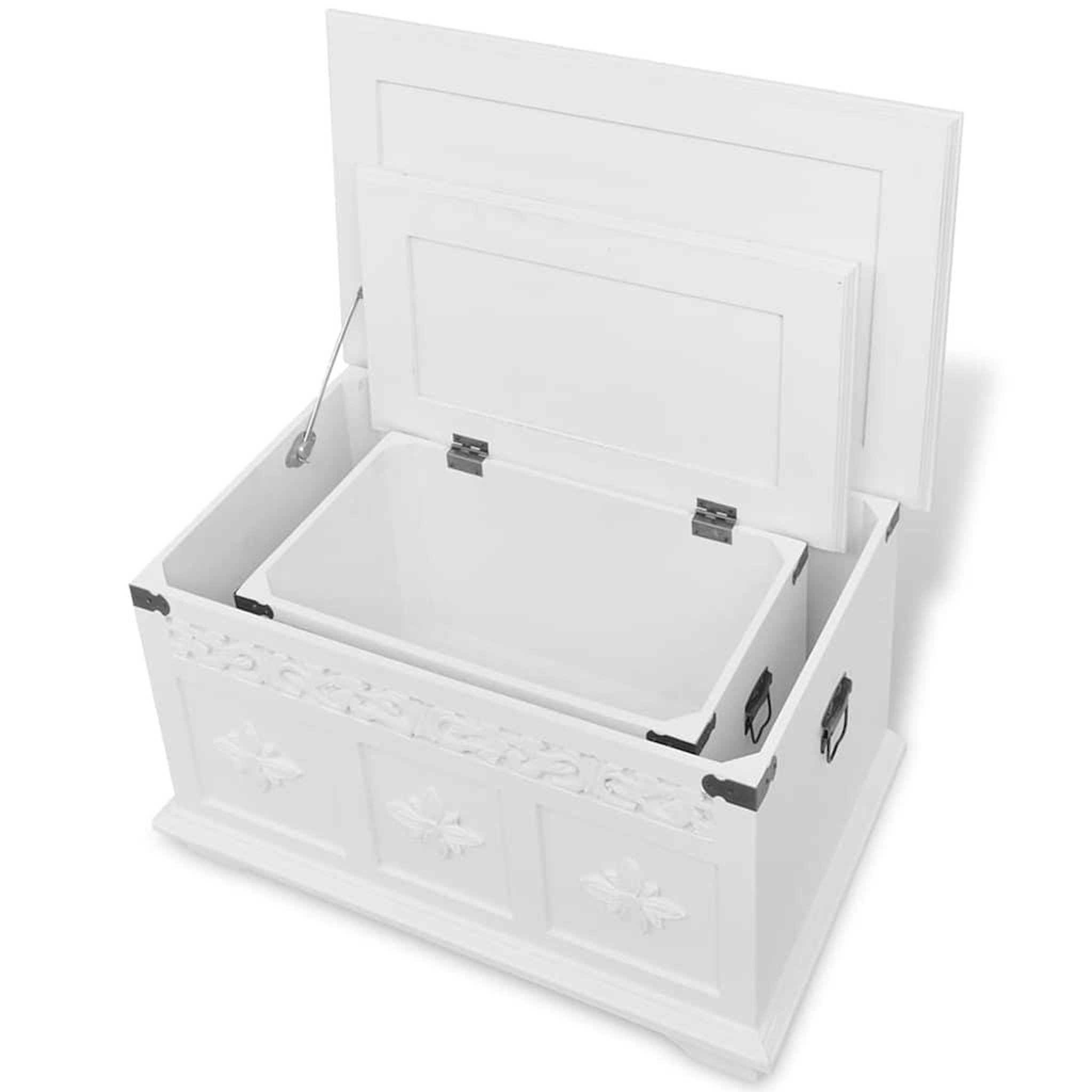 Voir la diapositive 6 : VIDAXL Ensemble de deux coffres de rangement Blanc