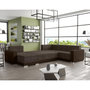 Voir la diapositive 2 : BEST MOBILIER Roger - canapé panoramique d'angle réversible 7 places convertible avec coffre en tissu