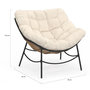 Voir la diapositive 5 : ID MARKET Fauteuil de jardin relax LOA effet rotin avec coussin écru