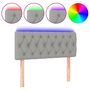 Voir la diapositive 2 : VIDAXL Tete de lit a LED Gris clair 100x7x78/88 cm Tissu