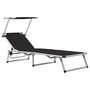 Voir la diapositive 2 : VIDAXL Chaises longues pliables et toit lot de 2 Aluminium textilene