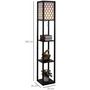 Voir la diapositive 3 : HOMCOM Lampadaire étagère lampe étagère 26L x 26l x 160H cm 3 étagères 4 niveaux MDF noir motif nid d'abeille