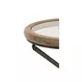 HELLIN Bout de canapé rond avec plateau en verre et bois D50 - LYRE