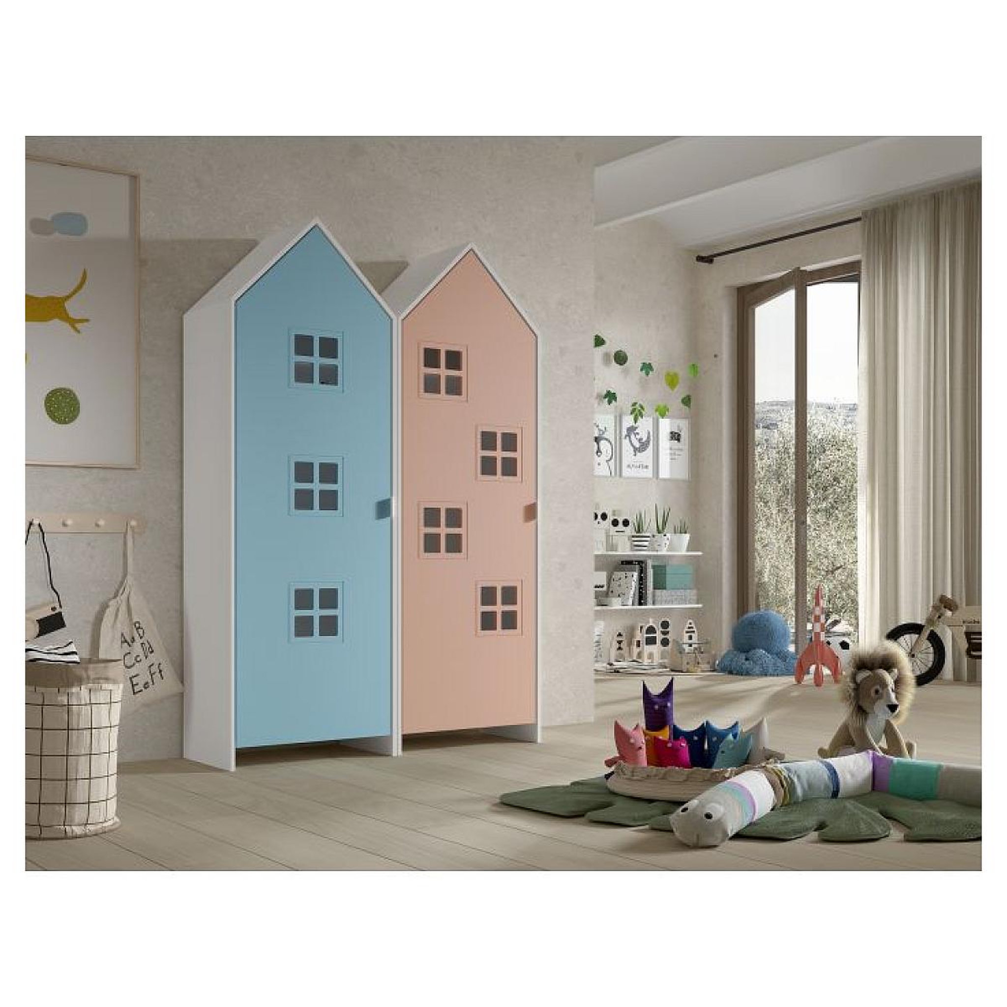 Voir la diapositive 2 : Vipack Combinaison D'armoires 2 Parties Casami Bruges bleu rose