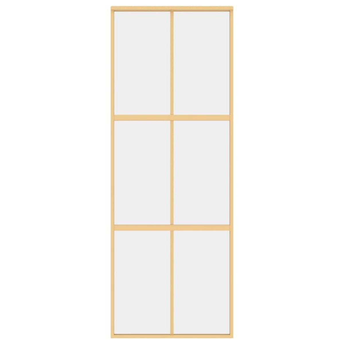 VIDAXL Porte coulissante dore 76x205 cm verre ESG clair et aluminium