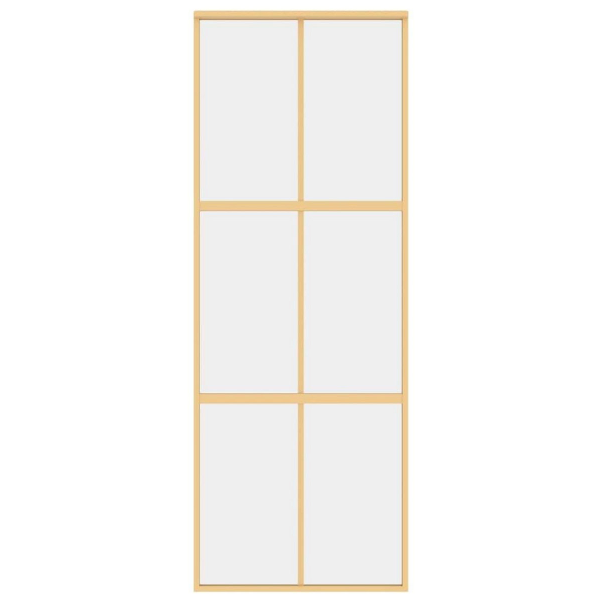 VIDAXL Porte coulissante dore 76x205 cm verre ESG clair et aluminium