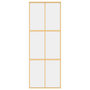 Voir la diapositive 4 : VIDAXL Porte coulissante dore 76x205 cm verre ESG clair et aluminium