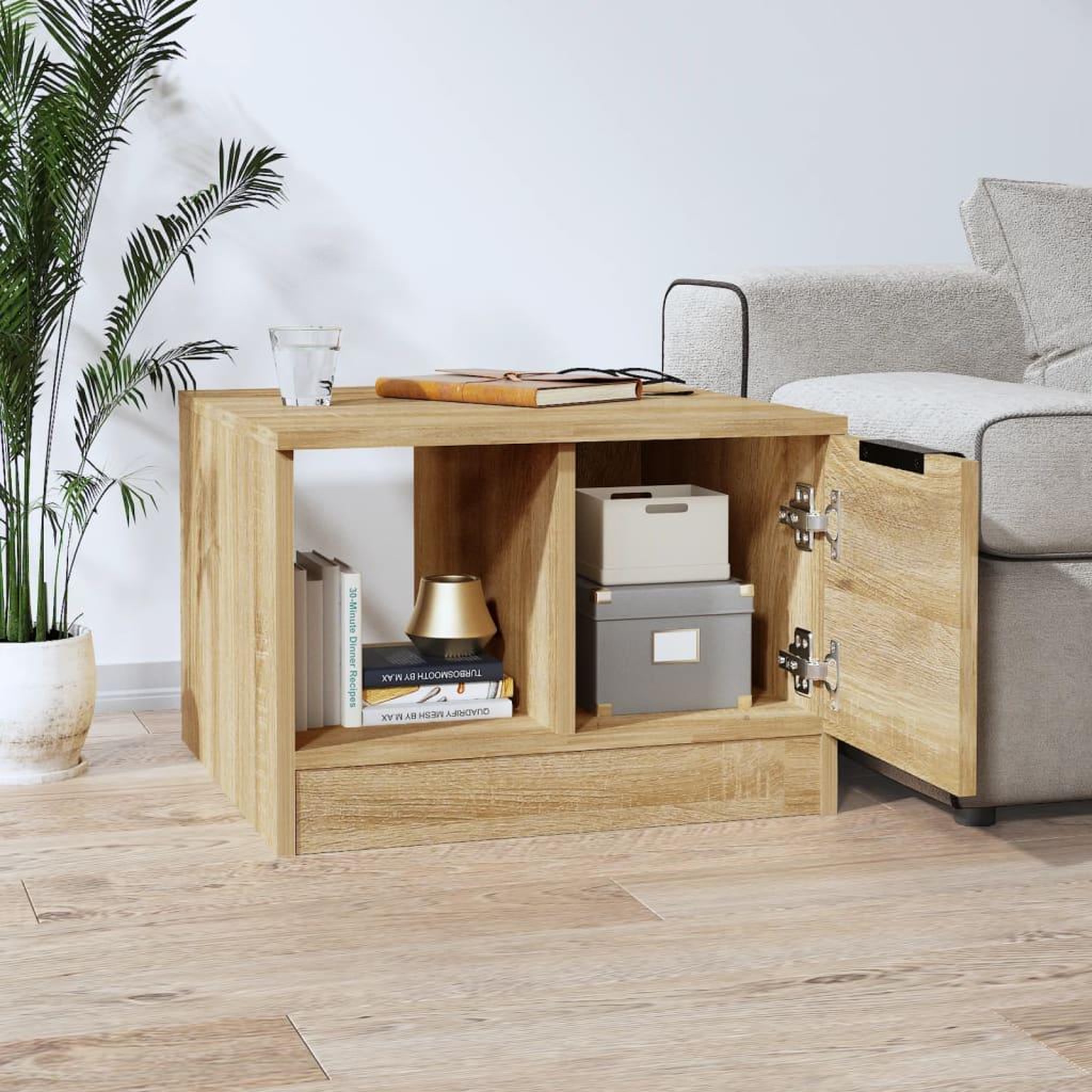 Voir la diapositive 3 : VIDAXL Table basse chene sonoma 50x50x36 cm bois d'ingenierie