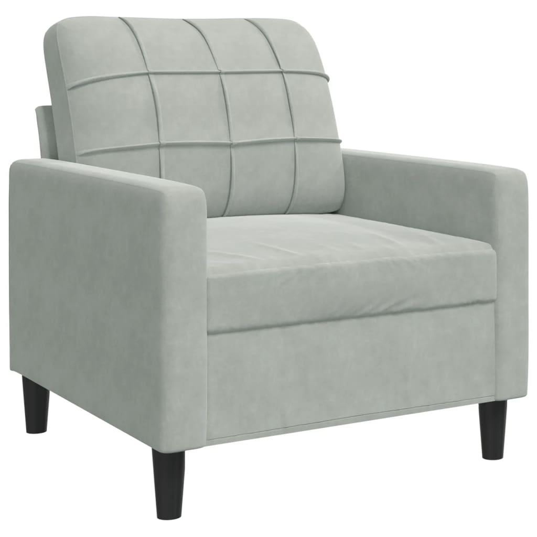 Voir la diapositive 5 : VIDAXL Ensemble de canapes 3 pcs avec coussins Gris clair Velours