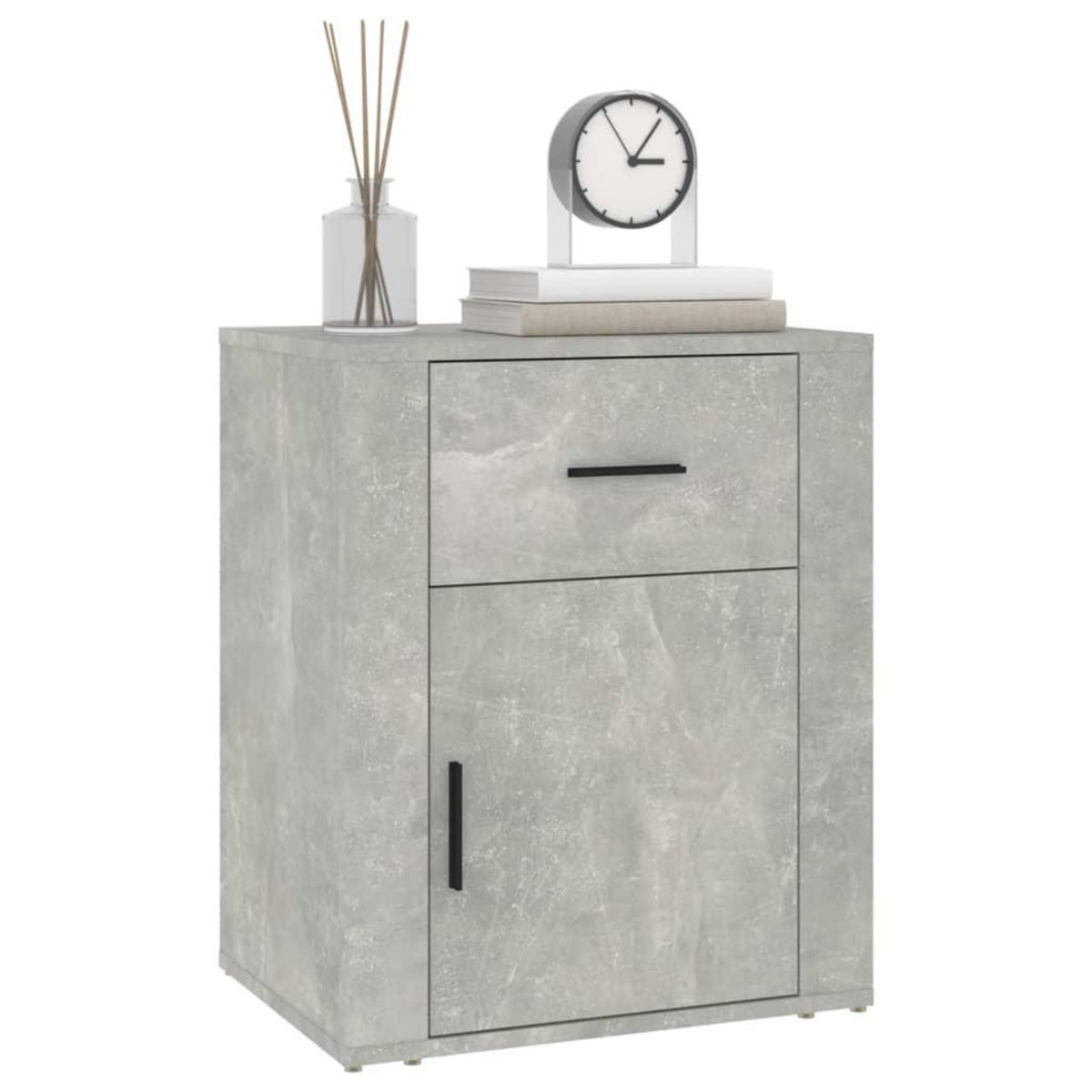 VIDAXL Table de chevet Gris beton 50x36x60 cm Bois d'ingenierie