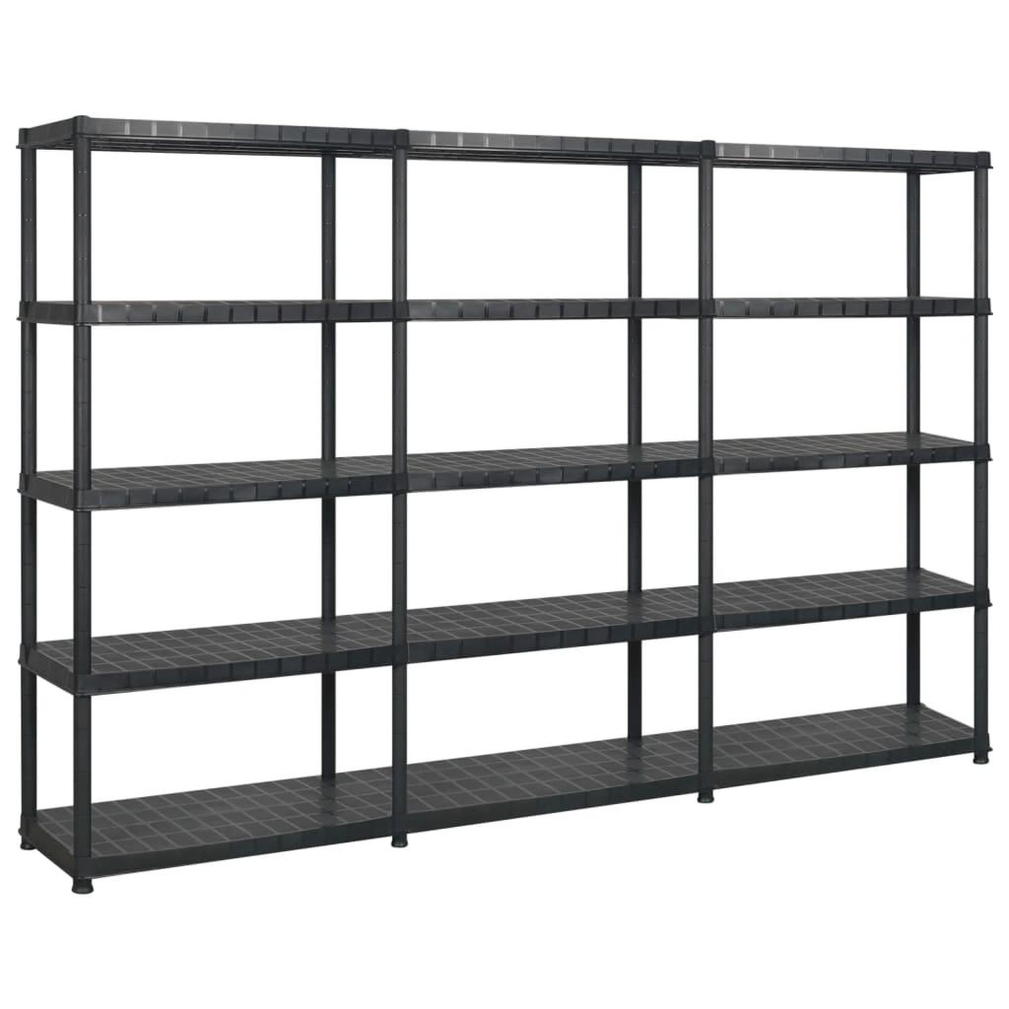 Voir la diapositive 1 : VIDAXL Etagere de rangement 5 niveaux Noir 274,5x45,7x185 cm Plastique