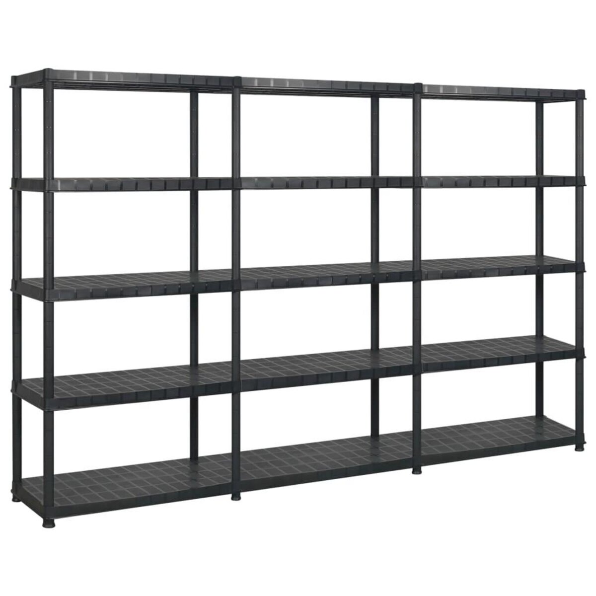 VIDAXL Etagere de rangement 5 niveaux Noir 274,5x45,7x185 cm Plastique