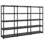 VIDAXL Etagere de rangement 5 niveaux Noir 274,5x45,7x185 cm Plastique