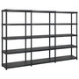 Voir la diapositive 1 : VIDAXL Etagere de rangement 5 niveaux Noir 274,5x45,7x185 cm Plastique