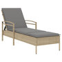 Voir la diapositive 2 : VIDAXL Chaise longue avec coussin beige 63x200x81 cm resine tressee