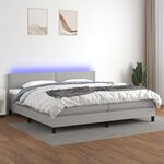 VIDAXL Sommier a lattes de lit matelas LED Gris clair 200x200 cm Tissu