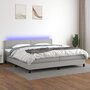 Voir la diapositive 1 : VIDAXL Sommier a lattes de lit matelas LED Gris clair 200x200 cm Tissu